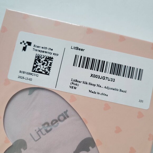 NWT LitBear 100% Silk Sleep Eye Mask - Picture 6 of 9